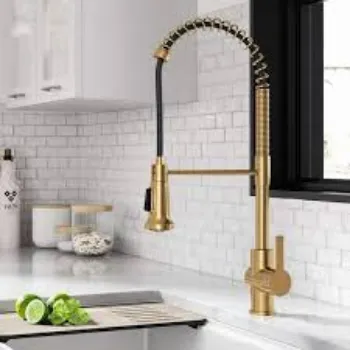 Yellow Brass Kitchen Faucet
